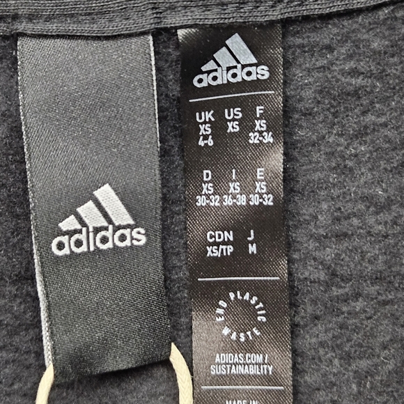 Adidas Women's Floral Graphic 3-Stripes Fleece Cropped Loose Fit Hoodie Size XS - Picture 5 of 12